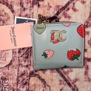 Juicy Couture Blue Wallet with Strawberry Design